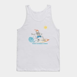 Skeleton surfing, when summer comes Tank Top